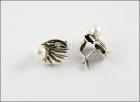 Серьги из серебра с жемчугом шар 6 мм 10962