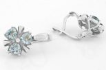Серьги из серебра с топазом 3 треугольника 5х5х5 мм 12145