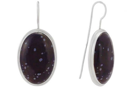 Серьги из серебра с Обсидианом.