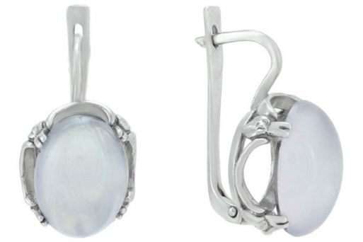 Серьги из серебра 925 пробы с розовым кварцем.
