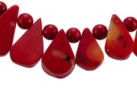 Коралл колье капля. Вес 50 гр. Длина 45 см.