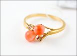 Коралл кольцо 2 шар. 2 цирк.10*