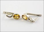 Серьги из серебра с цитрином овал 6х8 мм 21126