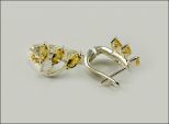 Серьги из серебра с цитрином 3 маркизы 3х6 мм 3 круга 2 мм 23527