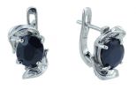 Серьги из серебра с сапфиром овал 8х10 мм 23739