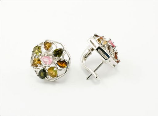 серьги турмалин SW 22 (ЕТОС 29) серебро* ― Самоцветы мира