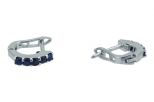 Серьги из серебра с сапфиром 5 кругов 2 мм 25336