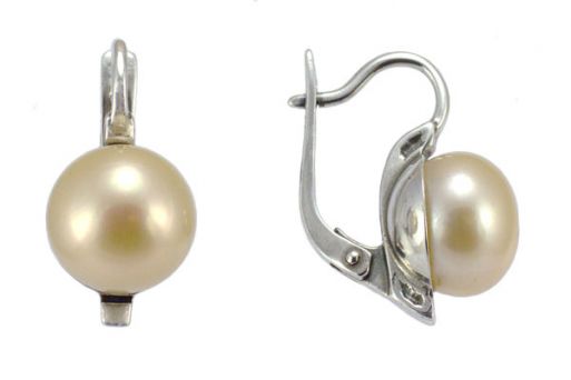 Серьги из серебра 925 пробы с жемчугом.