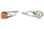 Серьги из серебра с кораллом розовым шар 8 мм капля малая 25863