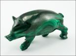 Фигурка из малахита свинья 50х100 мм 26224