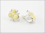 Серьги из мельхиора с янтарём аня 3 круга 27319