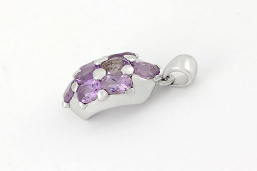 Серебряный кулон с аметистом 27692 купить в магазине Самоцветы мира