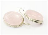 Серьги из мельхиора с розовым кварцем