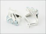 Серьги из серебра с топазом 3 капли 4х6 мм 28331