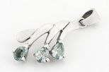 Кулон из серебра с топазом 3 капли 4х6 мм 28333