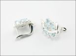 Серьги из серебра с топазом 3 маркизы 3х6 мм 5 кругов 3 мм 28337