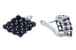 Серьги из серебра с сапфиром 16 кругов 3 мм 28523