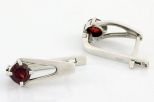 Серьги из серебра с гранатом круг 5 мм 28628