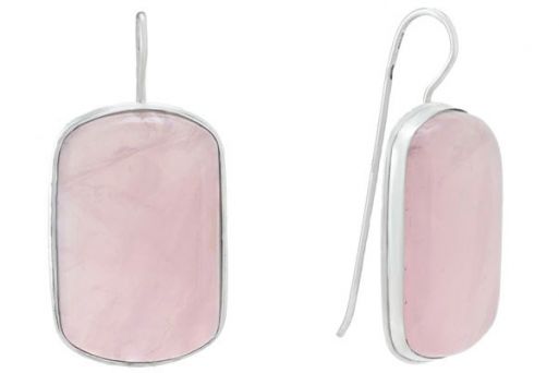 Серьги из серебра 925 пробы с розовым кварцем.