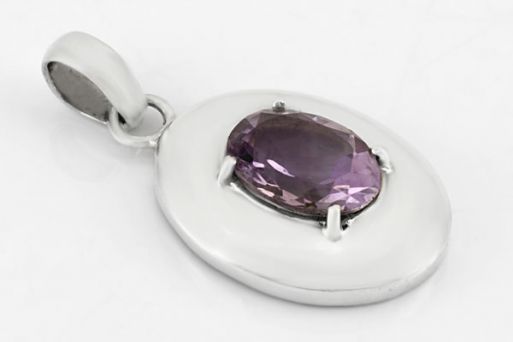 Серебряный кулон с аметистом 29572 купить в магазине Самоцветы мира