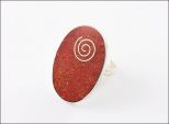 Кольцо из серебра с кораллом красным овал 22х32 мм 30054