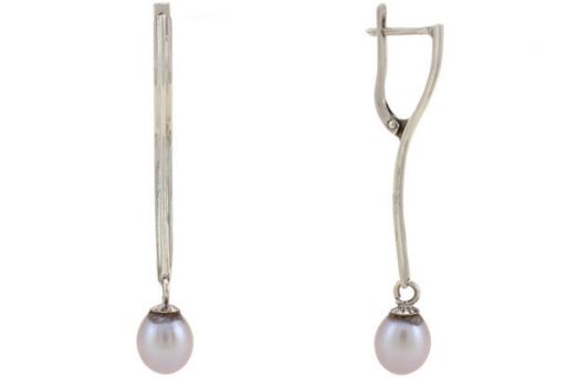 Серьги из серебра 925 пробы с жемчугом.