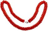 Коралл бусы восмерки. Вес 60 гр. Длина 45 см.