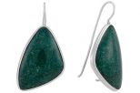 Серьги из серебра с лиственитом парус 20х35 мм 31247