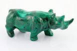 Фигурка из малахита носорог 40х70 мм 32281