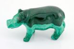Фигурка из малахита бегемот 30х60 мм 32299