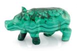 Фигурка из малахита бегемот 40х70 мм 32307