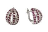 Серьги из серебра с рубином 38 кругов 2 мм 33009