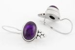 Серьги из серебра с аметистом овал 10х14 мм 33012
