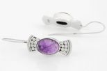 Серьги из серебра с аметистом овал 10х14 мм 33013