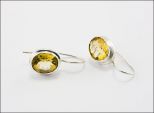 Серьги из серебра с цитрином овал 9х11 мм 33110