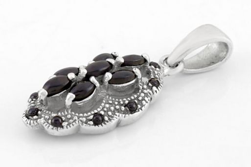 Серебряный кулон с агатом 33437 купить в магазине Самоцветы мира
