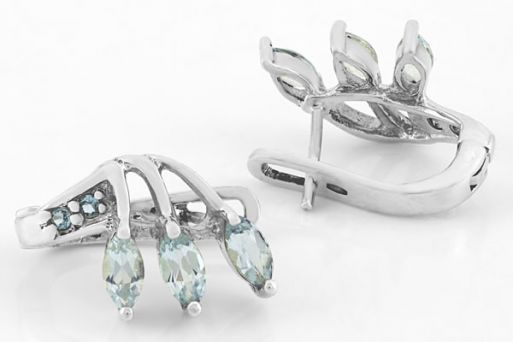 Серебряные серьги с топазом 34849 купить в магазине Самоцветы мира