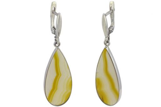 Серьги из серебра 925 пробы с сердоликом.