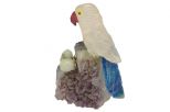 Фигурка попугай из розового кварца с гнездом.Вес 100-130 гр.