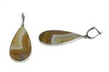 Серьги из серебра с агатом бразильским капля 18х38 мм 36650