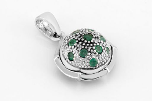 Серебряный кулон с изумрудом 36767 купить в магазине Самоцветы мира
