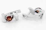 Серьги из серебра с гранатом капля 5х7 мм 37417
