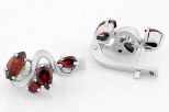 Серьги из серебра с гранатом 4 камня 37474