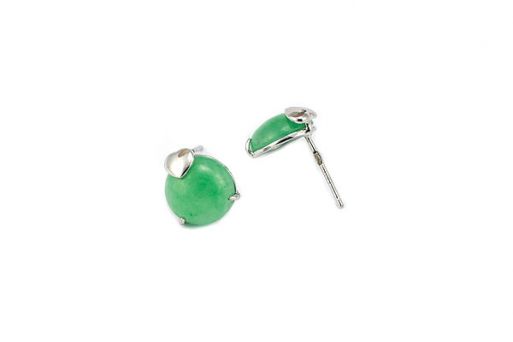 Серьги из серебра 925 пробы с хризопразом.