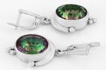 Серьги из серебра с аметистом мистик овал 12х16 мм 37952