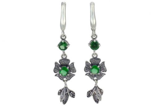 Серьги из серебра 925 пробы с цирконом.