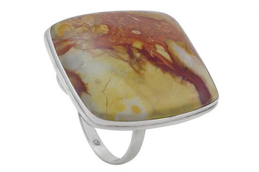 Кольцо из серебра 925 пробы с яшмой.