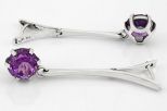 Серьги из серебра с аметистом круг 10 мм 39543
