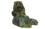 Фигурка медведь из лабрадорита. Вес 900 гр.