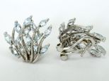 Серьги из серебра с топазом 15 маркиз 3х6 мм 41470